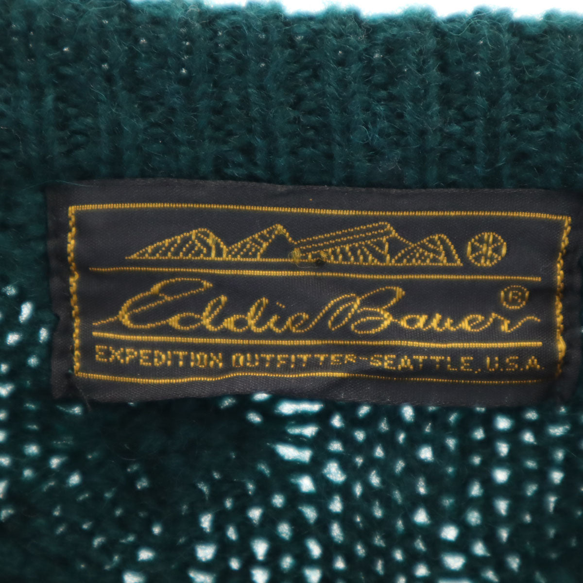 Eddie Bauer エディーバウアー 80s 黒タグ ヴィンテージ 長袖 セーター M グリーン ニット アウトドア メンズ
