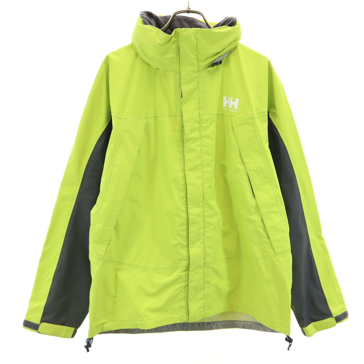 HELLY HANSEN ヘリーハンセン レインジャケット M イエローグリーン 収納袋付き メンズ