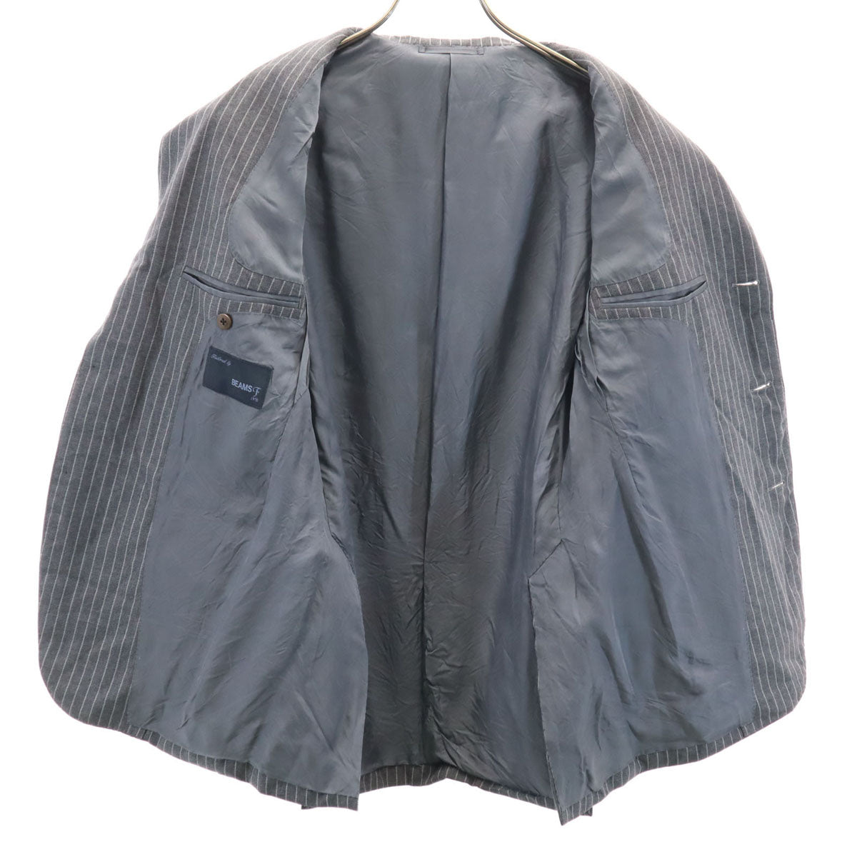 BEAMS F ビームスエフ 日本製 ストライプ柄 テーラードジャケット 93 グレー メンズ