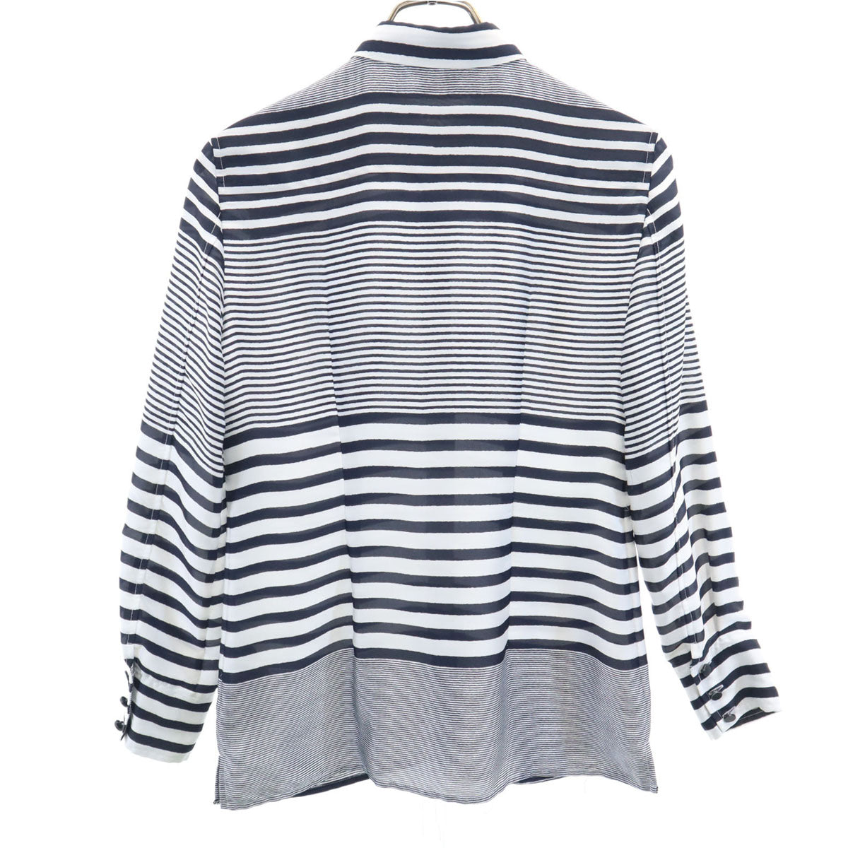 ARMANI EXCHANGE アルマーニエクスチェンジ ボーダー柄 長袖 シャツ XS ホワイト レディース