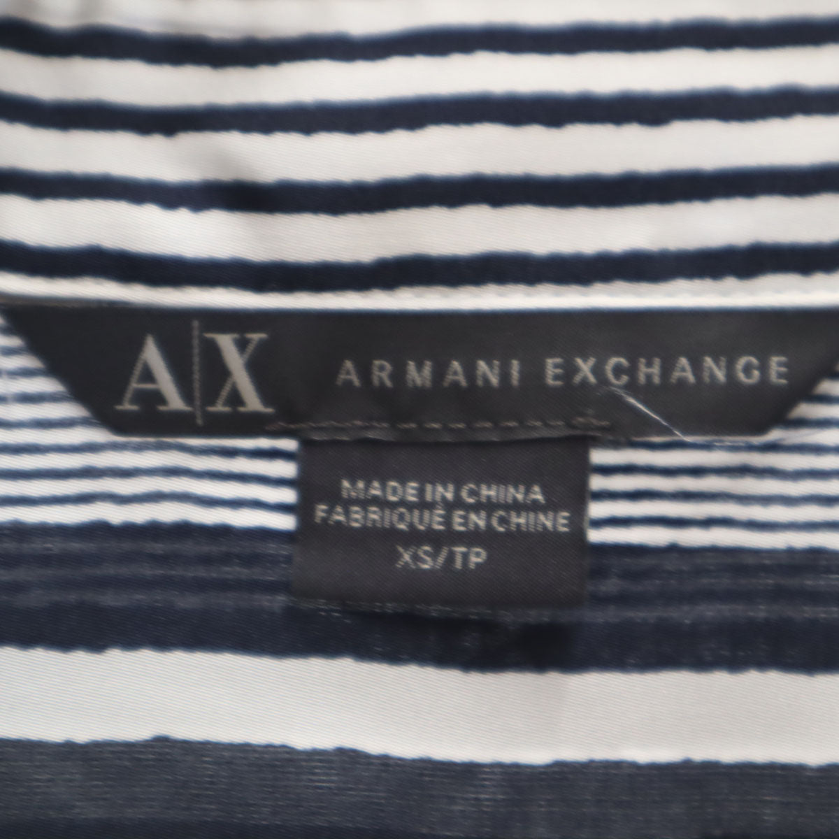 ARMANI EXCHANGE アルマーニエクスチェンジ ボーダー柄 長袖 シャツ XS ホワイト レディース