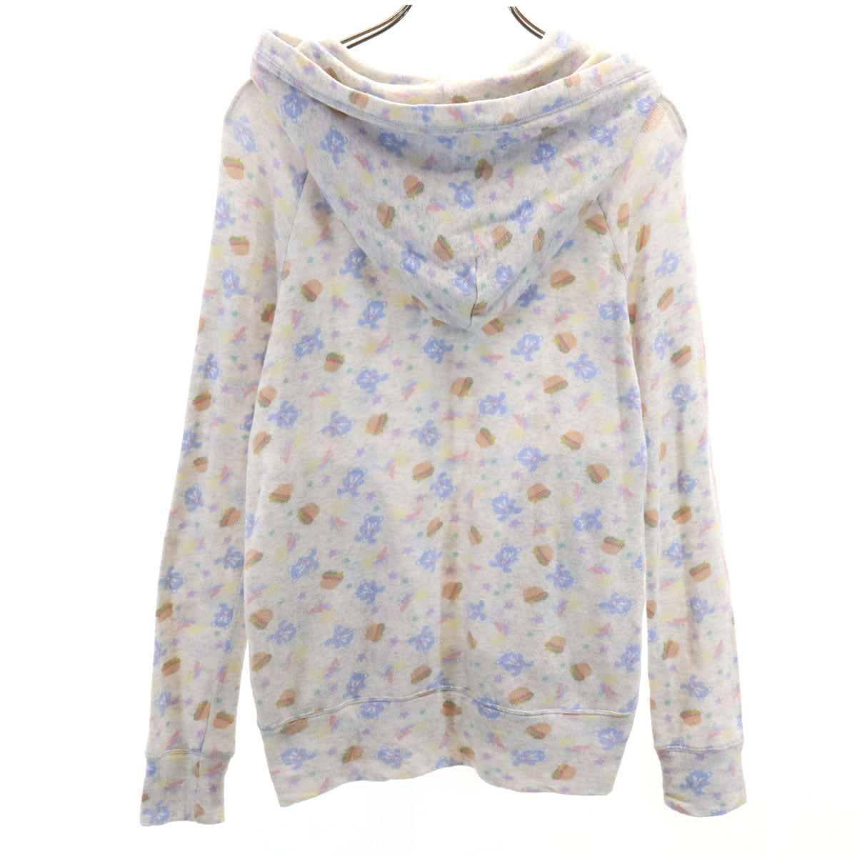 HYSTERIC GLAMOUR ヒステリックグラマー 日本製 総柄 長袖 パーカー FREE グレー レディース
