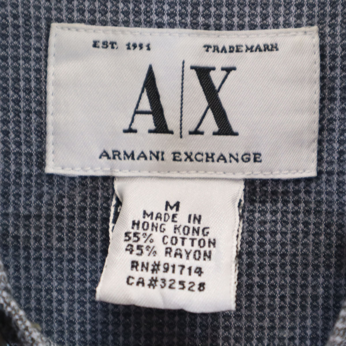 ARMANI EXCHANGE アルマーニエクスチェンジ 90s オールド 長袖 シャツ M グレー メンズ