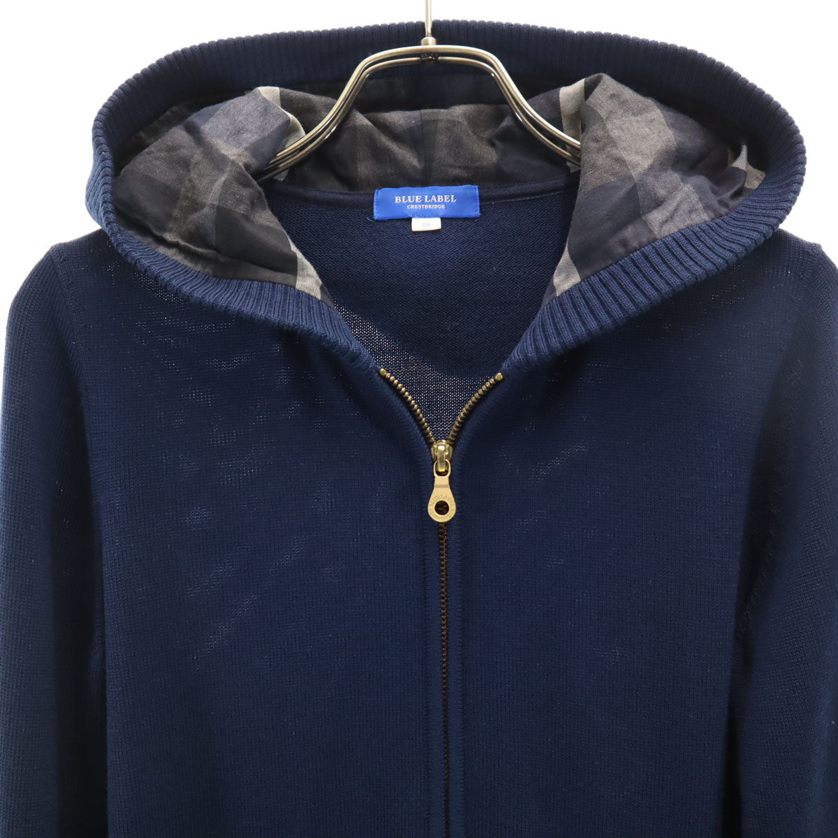 BLUE LABEL CRESTBRIDGE ブルーレーベルクレストブリッジ 長袖 ニット ジップパーカー 38 ネイビー レディース
