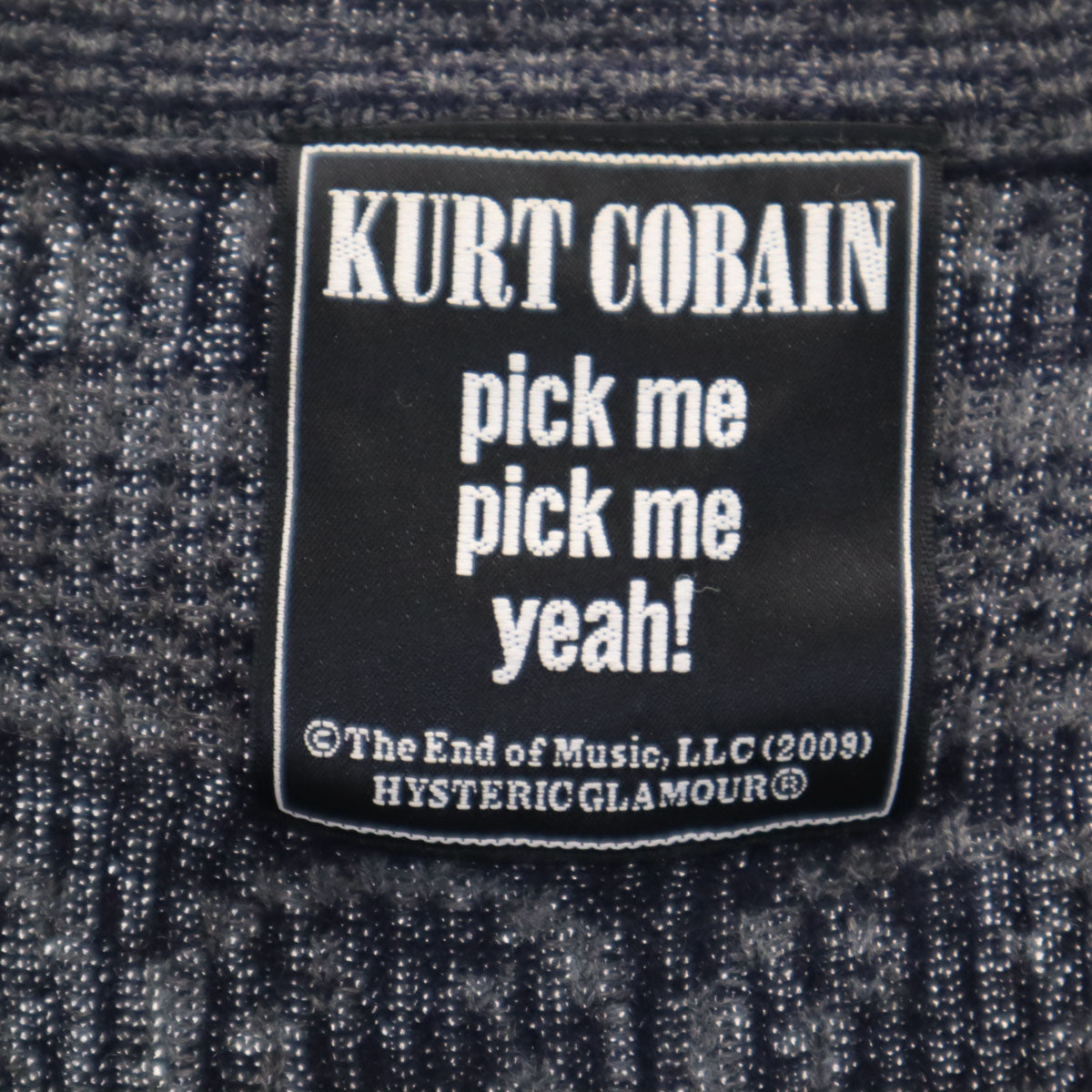 美品 HYSTERIC GLAMOUR ヒステリックグラマー カシミヤブレンド ニルヴァーナ カートコバーン 長袖 ニットカーディガン FREE グレー レディース
