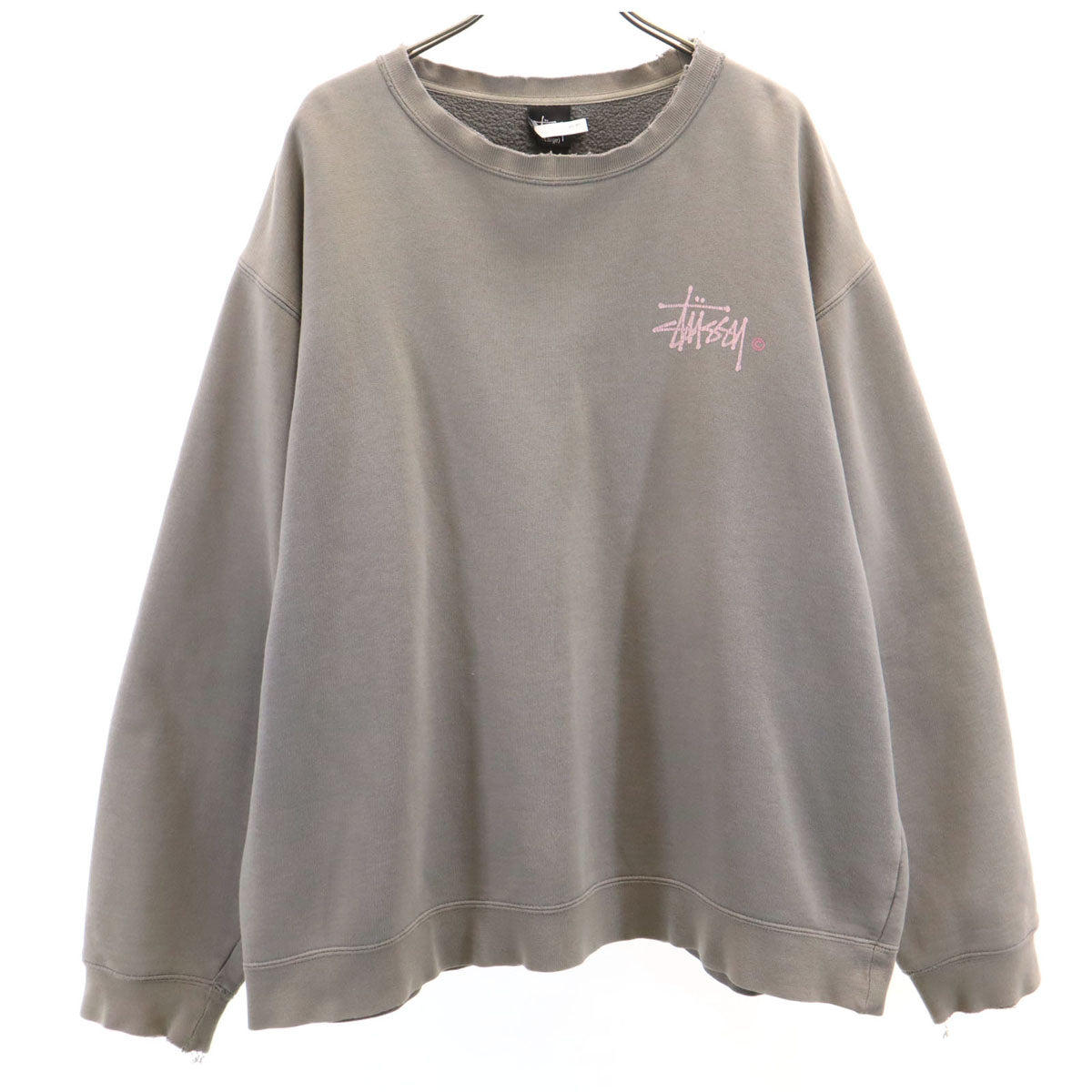 STUSSY ステューシー バックロゴ 長袖 スウェット トレーナー XL グレー メンズ