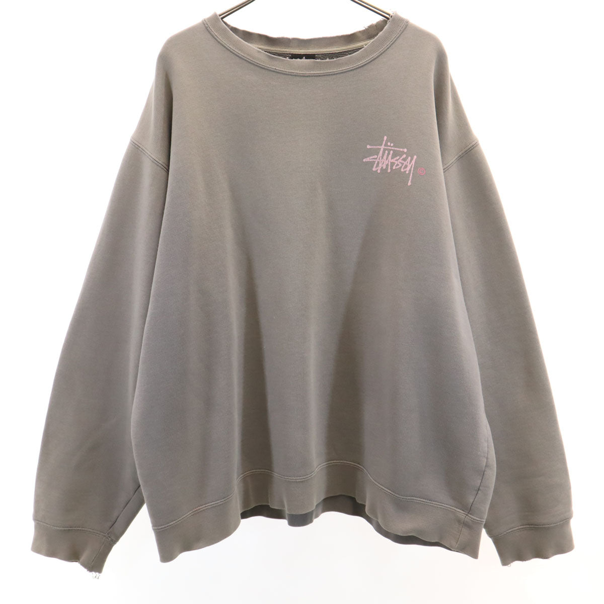STUSSY ステューシー バックロゴ 長袖 スウェット トレーナー XL グレー メンズ