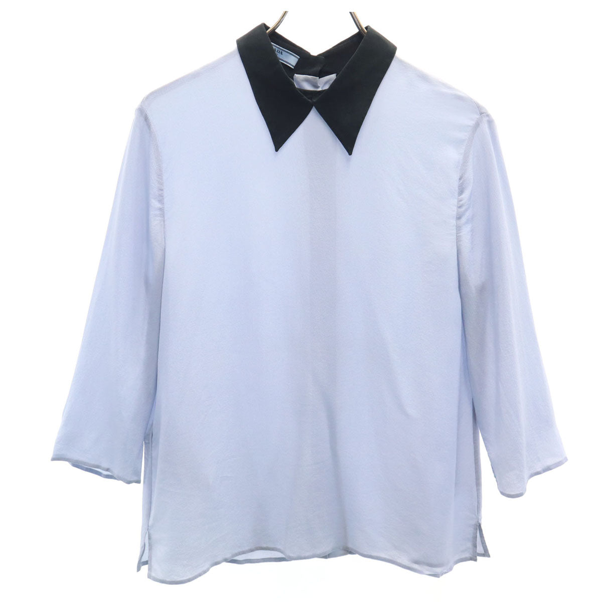PRADA◇2013/襟使用感有/半袖ブラウス/42/ポリエステル/WHT/P4675U