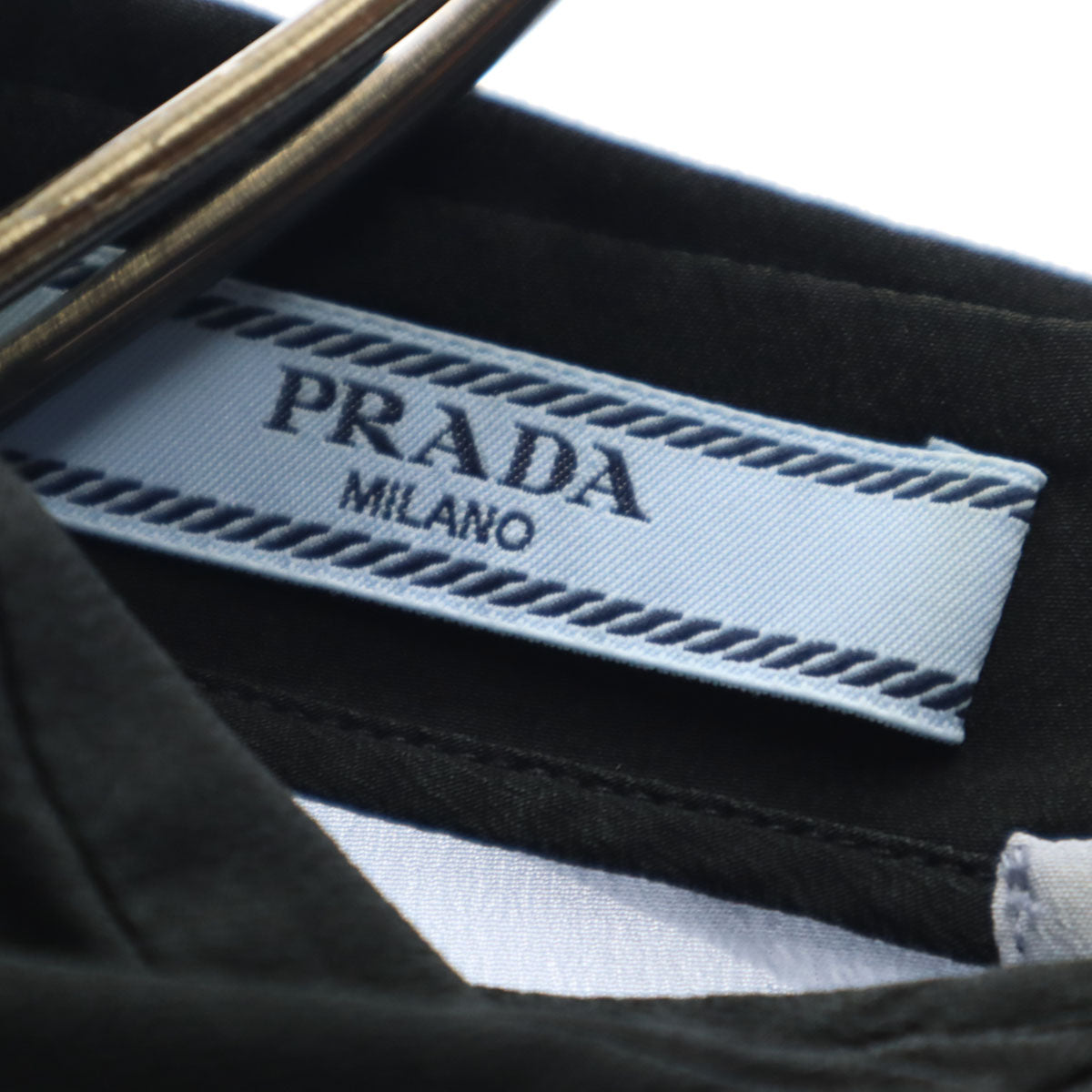 PRADA プラダ 7分袖 ブラウス 40 ブルーグレー 後開き レディース