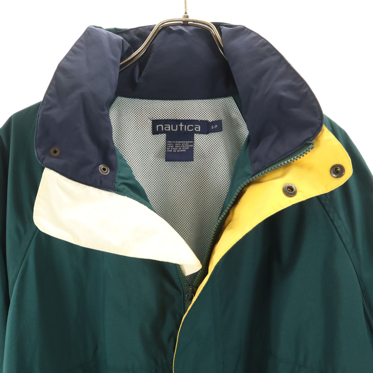 NAUTICA ノーティカ 90s オールド ナイロンジャケット S/P グリーン系 裏メッシュ メンズ