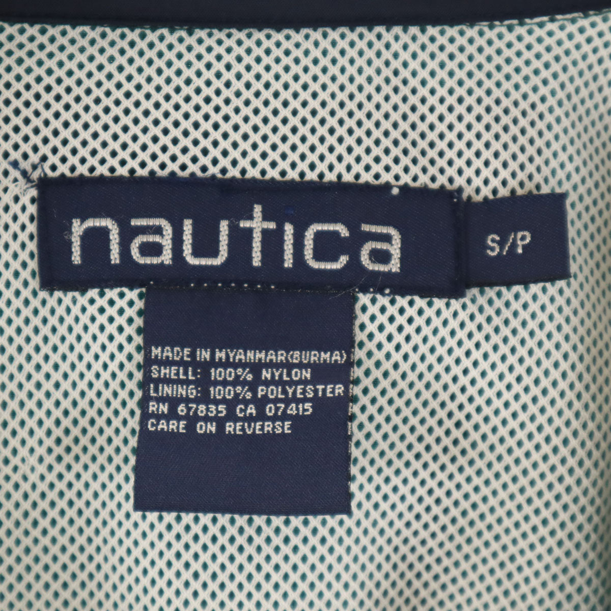 NAUTICA ノーティカ 90s オールド ナイロンジャケット S/P グリーン系 裏メッシュ メンズ