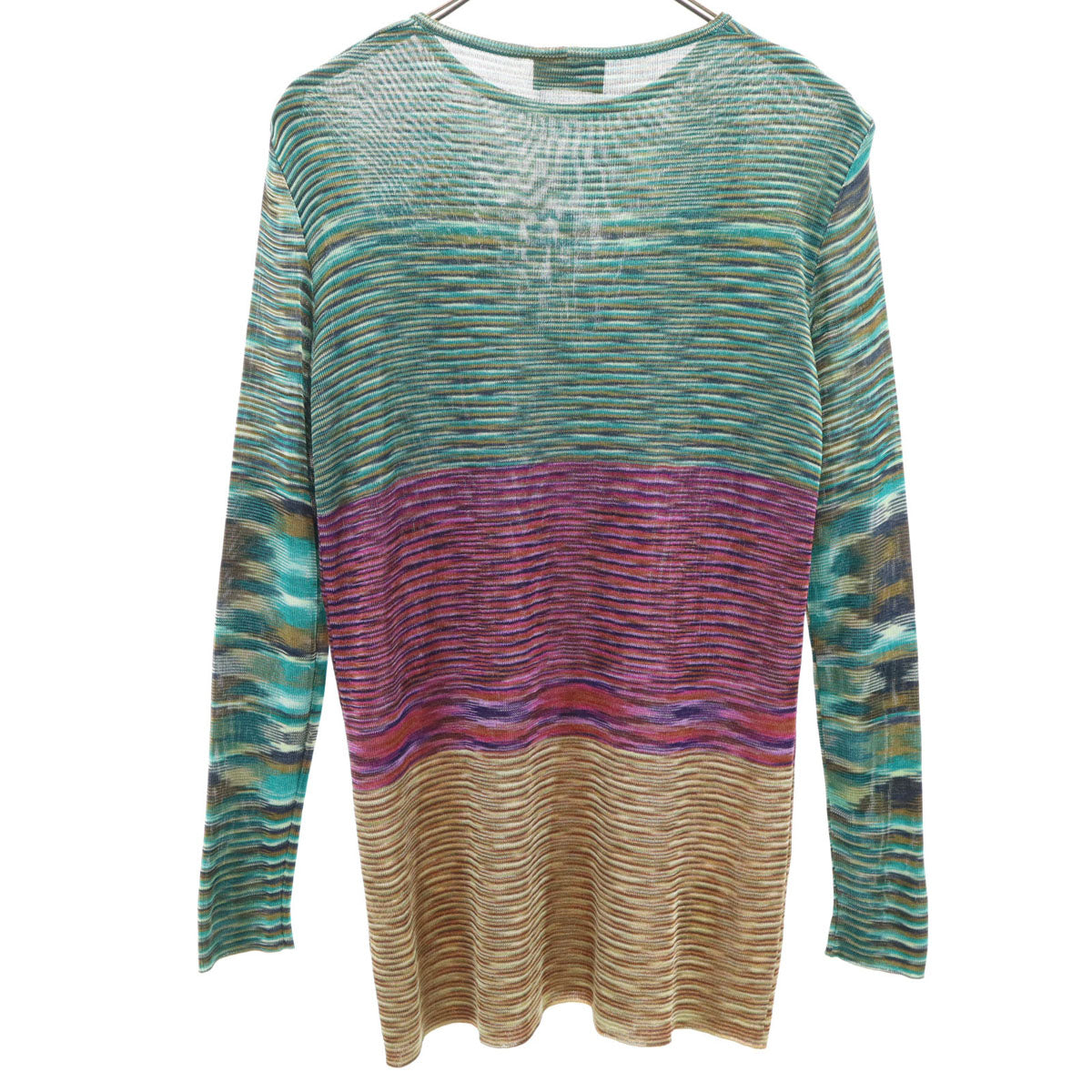 Missoni ミッソーニ イタリア製 総柄 長袖 ニット 40 グリーン レディース