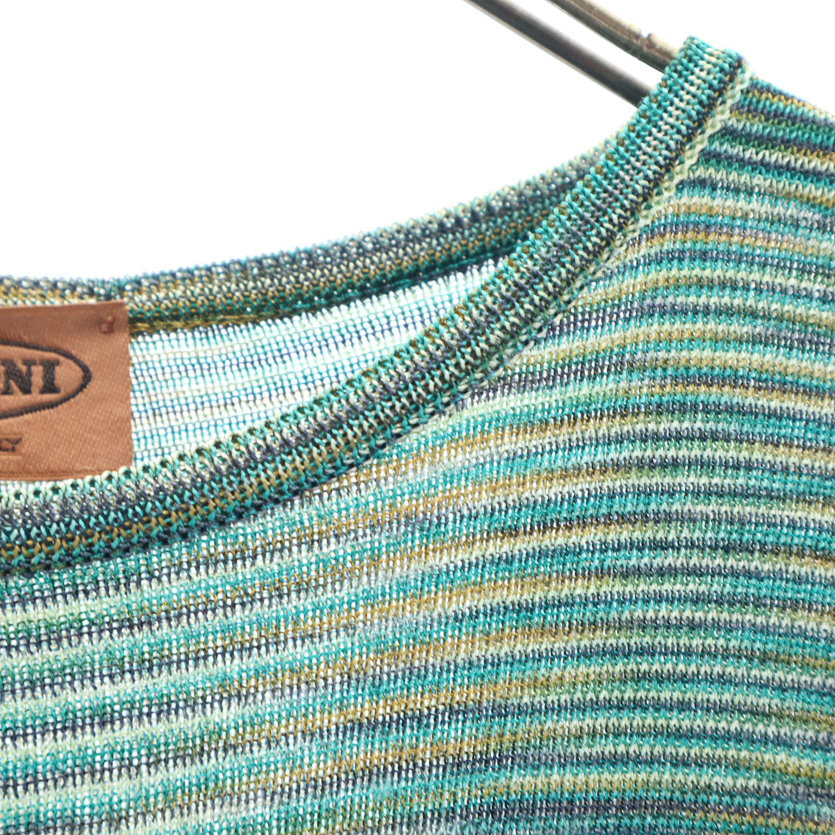 Missoni ミッソーニ イタリア製 総柄 長袖 ニット 40 グリーン レディース