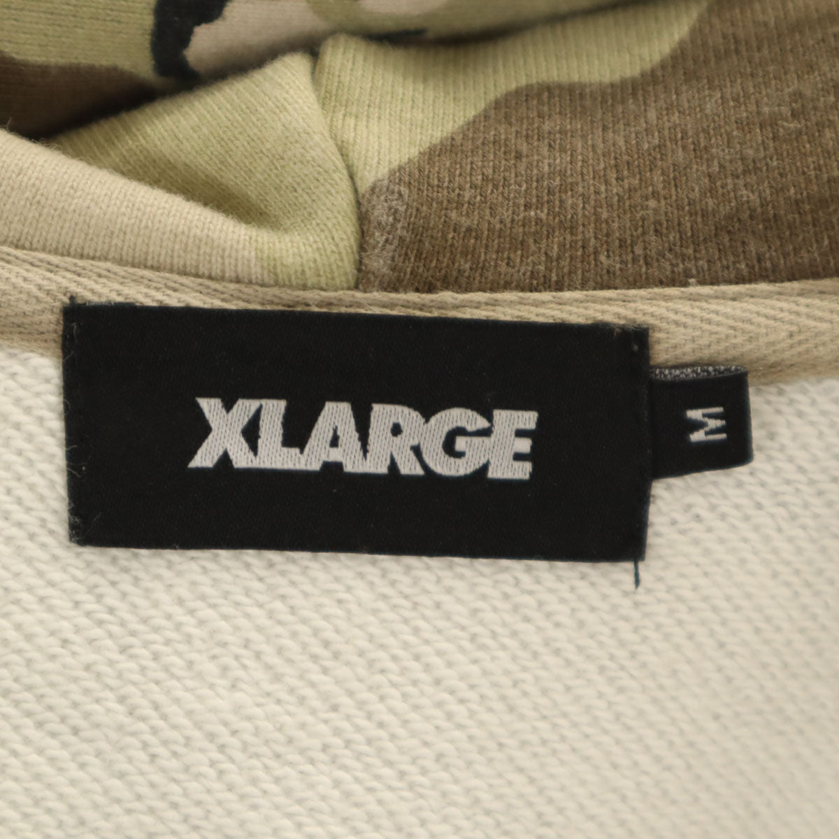 XLARGE エクストララージ カモフラ柄 長袖 スウェット ジップパーカー M オリーブ 迷彩 メンズ