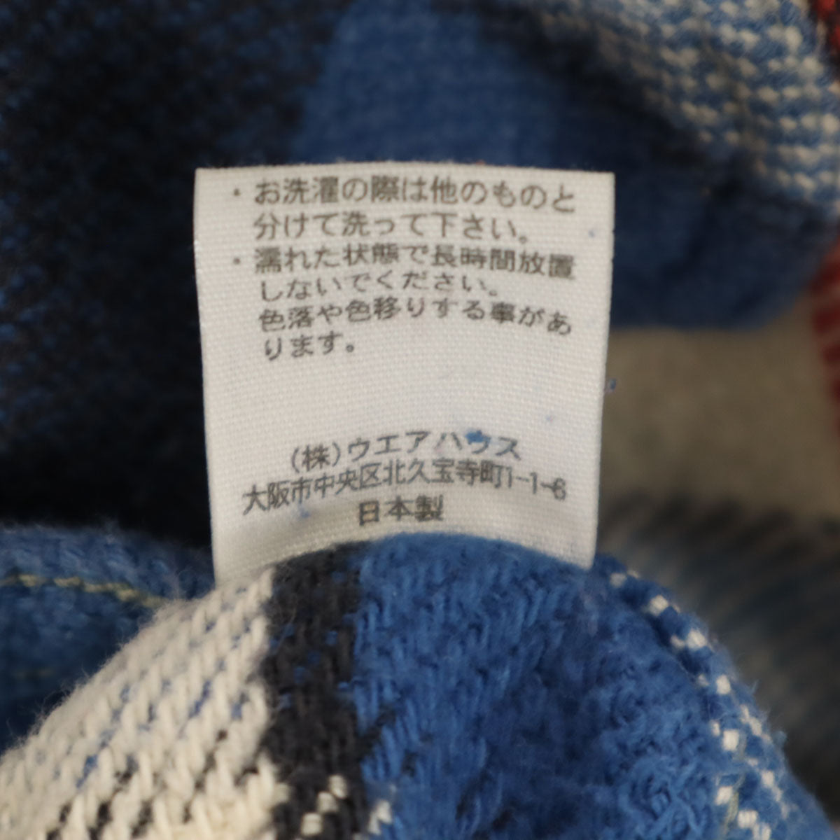 DUBBLEWORKS ダブルワークス 日本製 チェック柄 長袖 ヘビー ネルシャツ 38 ブルー メンズ