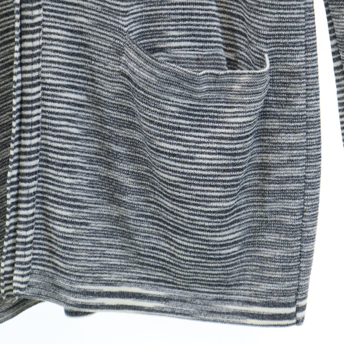 Missoni ミッソーニ イタリア製 ボーダー柄 長袖 Vネック ニットカーディガン 44 チャコールグレー レディース