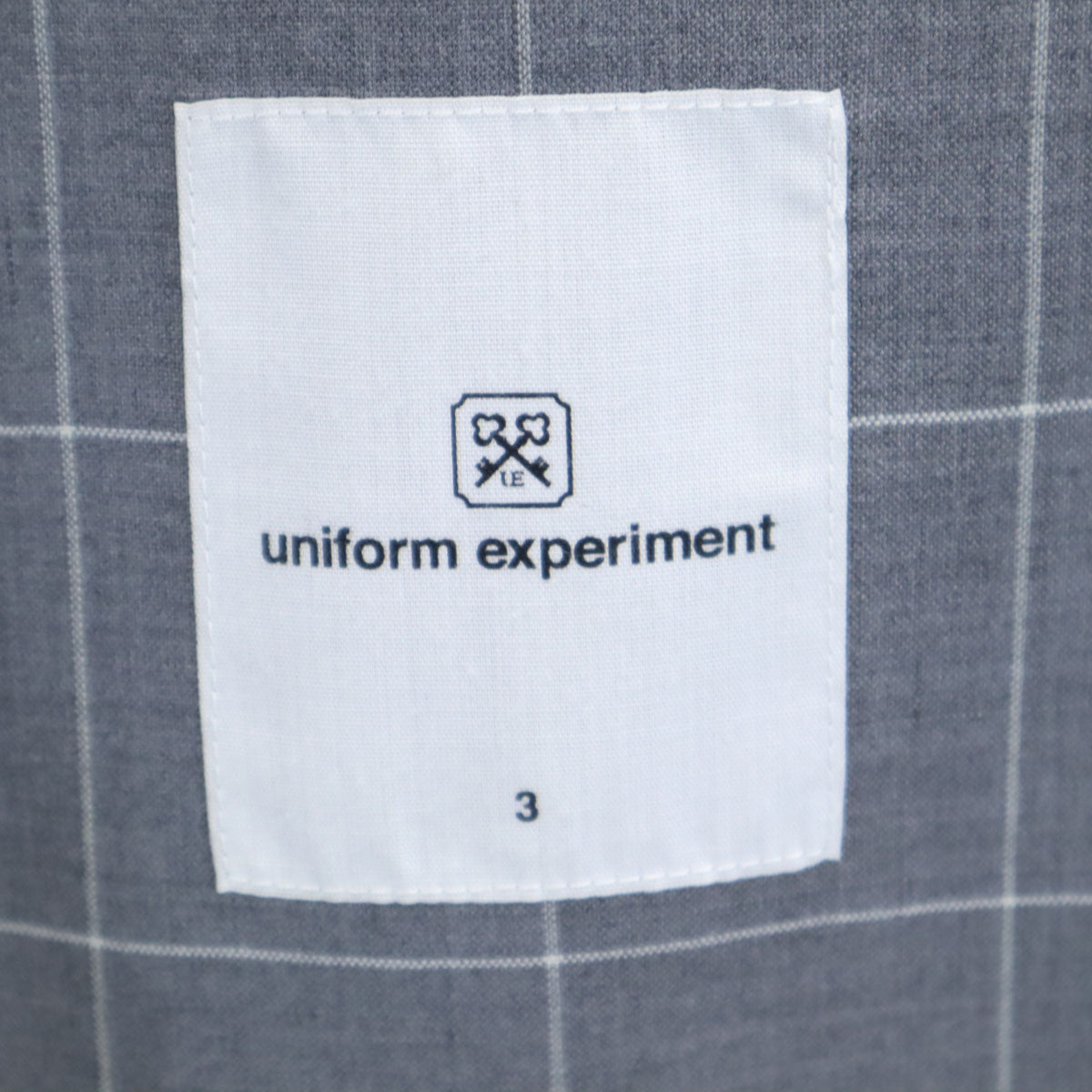 未使用 uniform experiment ユニフォームエクスペリメント 20SS ウィンドウペンチェック 3B テーラードジャケット 3 グレー ポケッタブル メンズ