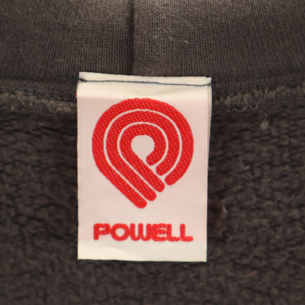 POWELL パウエル 復刻 バックプリント 長袖 スウェット ジップパーカー チャコール 裏起毛 メンズ
