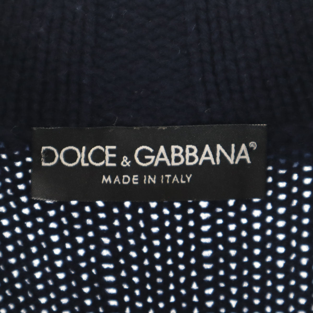 DOLCE&GABBANA ドルチェアンドガッバーナ イタリア製 カシミヤ100% 長袖 ニット 44 ネイビー セーター メンズ