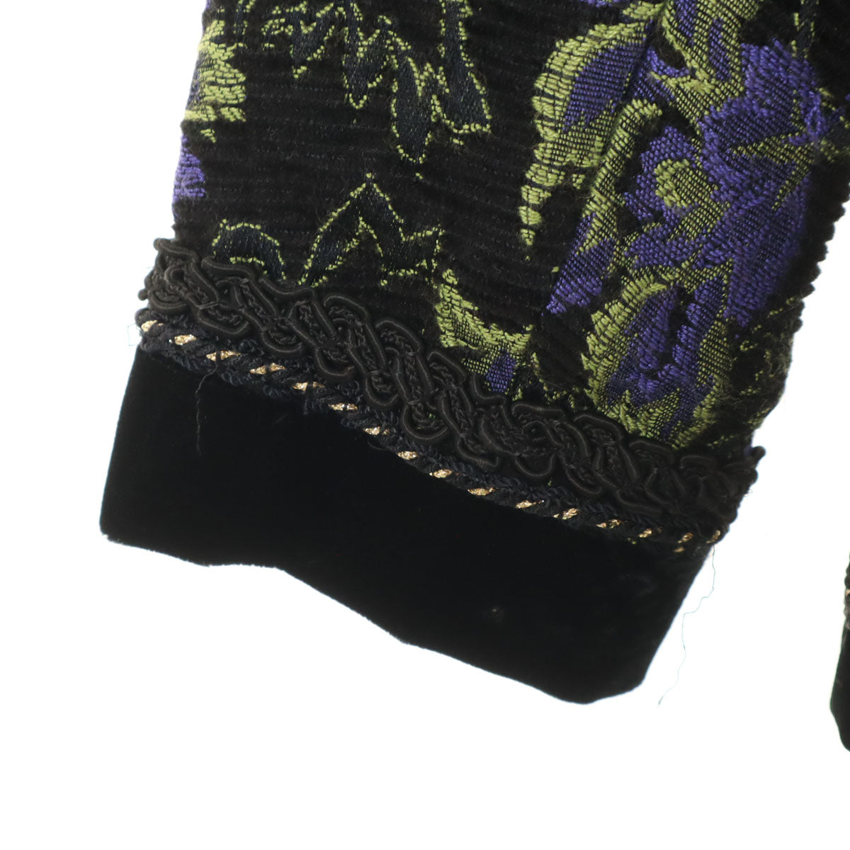BALENCIAGA バレンシアガ 90s オールド 花柄 ジャガード ノーカラージャケット 11 ブラック レディース