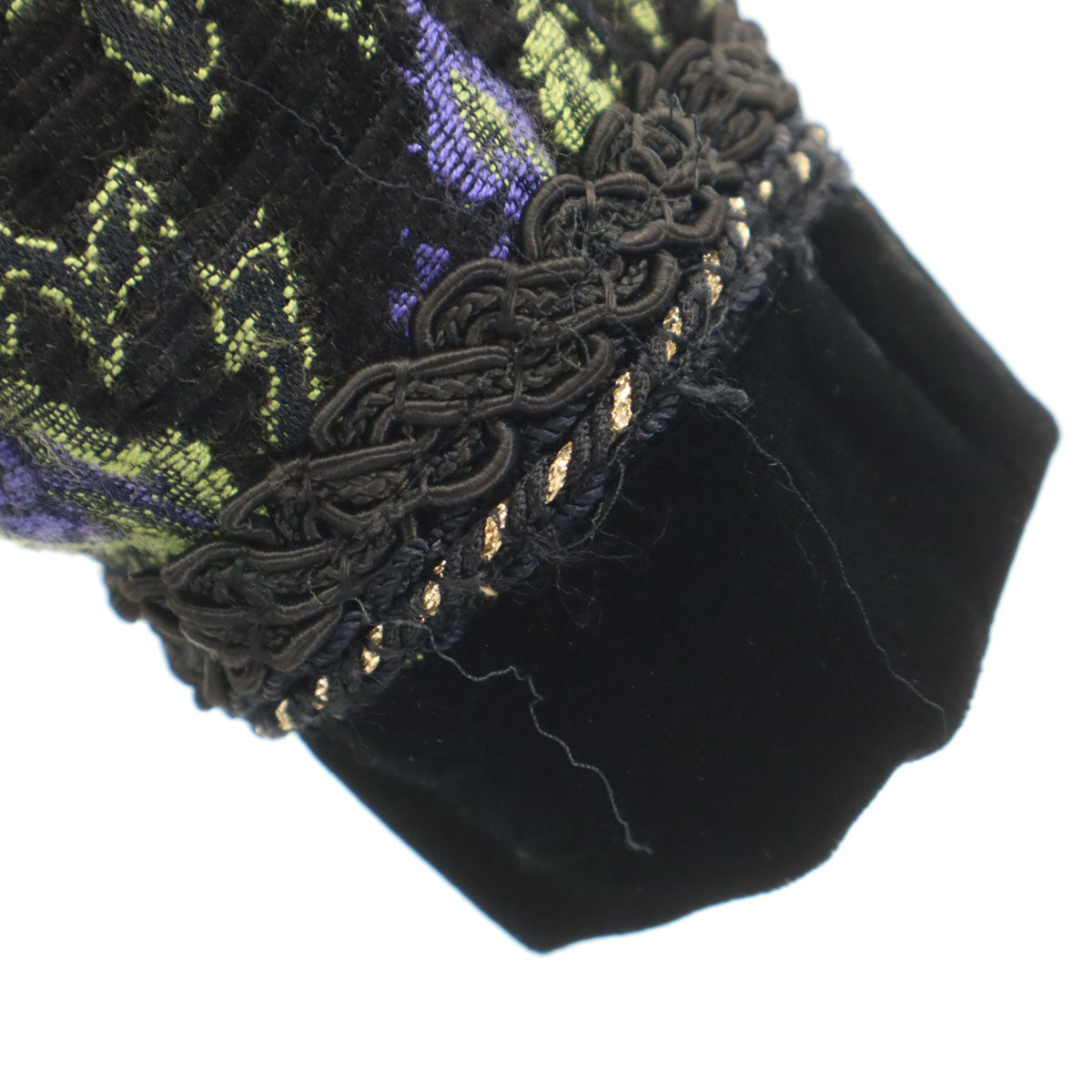 BALENCIAGA バレンシアガ 90s オールド 花柄 ジャガード ノーカラージャケット 11 ブラック レディース
