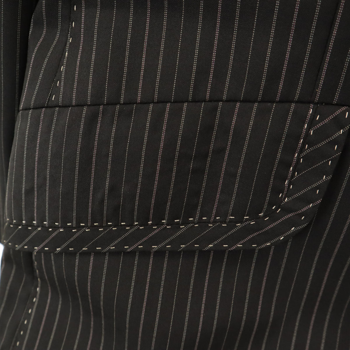 PAUL SMITH COLLECTION ポールスミスコレクション 日本製 ストライプ柄 テーラードジャケット M チャコールブラック 収納バッグ ハンガー付き メンズ
