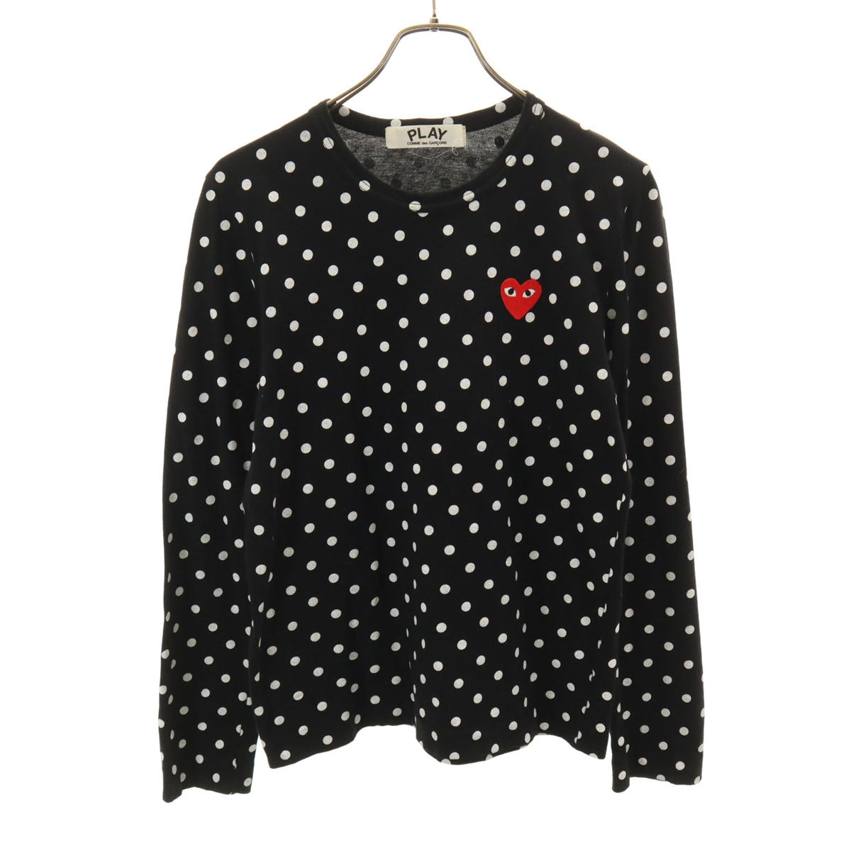 PLAY COMME des GARCONS プレイコムデギャルソン ドット柄 長袖 Tシャツ ブラック ロンT 水玉 レディース