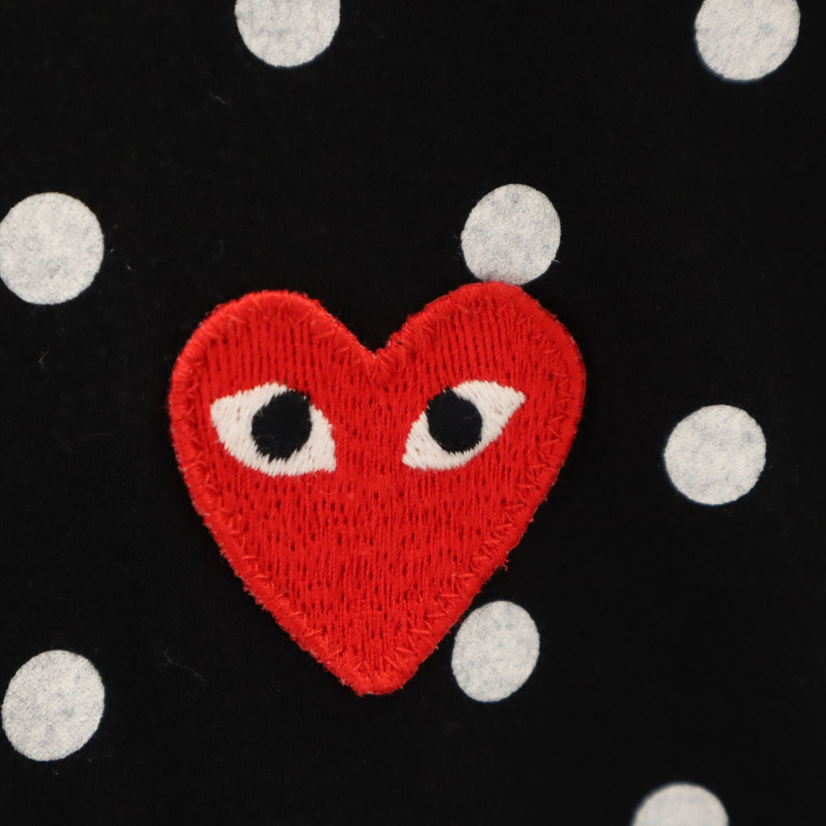 PLAY COMME des GARCONS プレイコムデギャルソン ドット柄 長袖 Tシャツ ブラック ロンT 水玉 レディース