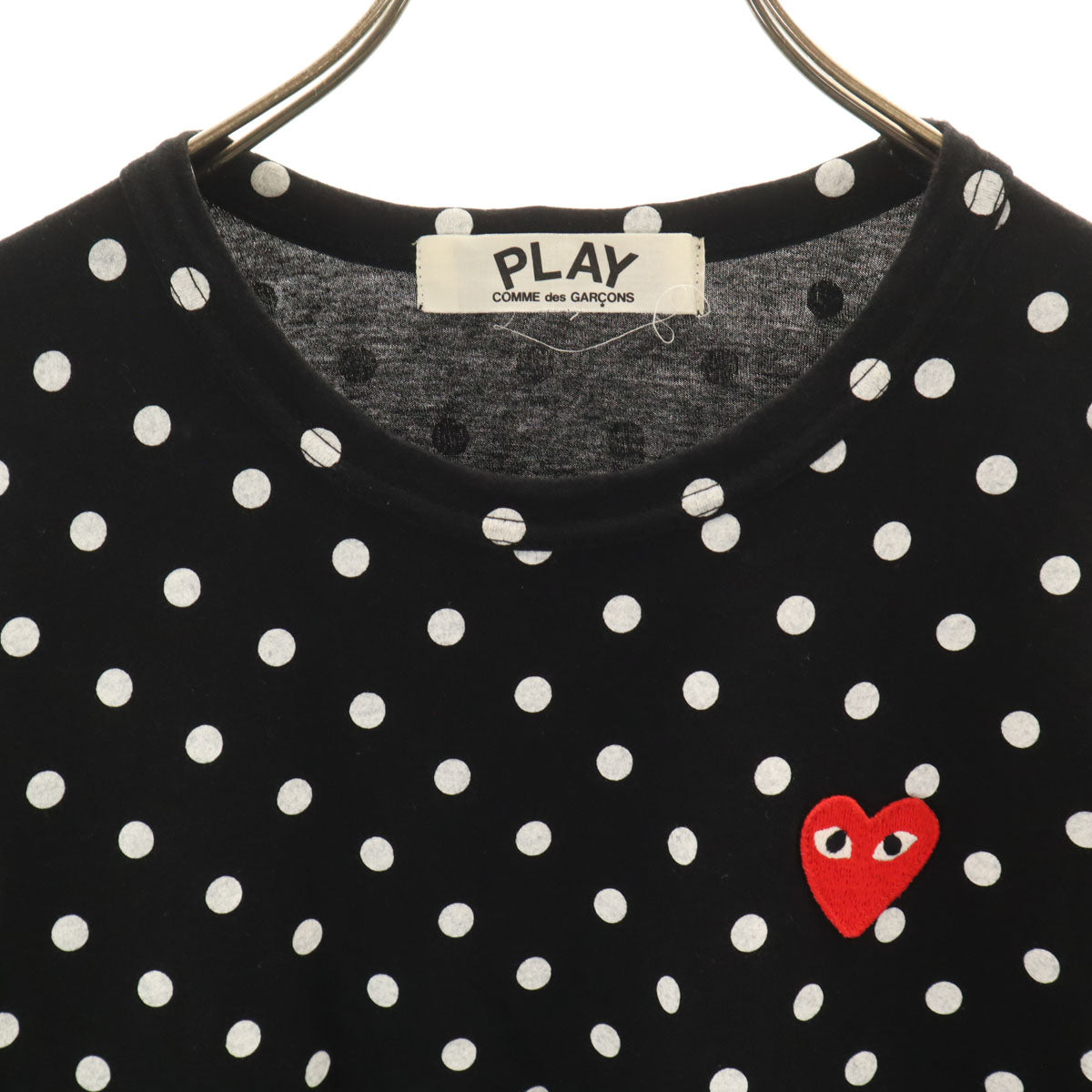 PLAY COMME des GARCONS プレイコムデギャルソン ドット柄 長袖 Tシャツ ブラック ロンT 水玉 レディース