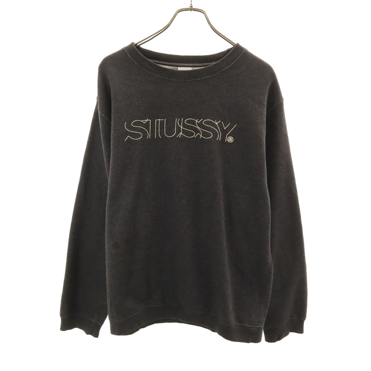 STUSSY ステューシー 00s オールド 長袖 スウェット トレーナー M チャコールグレー メンズ