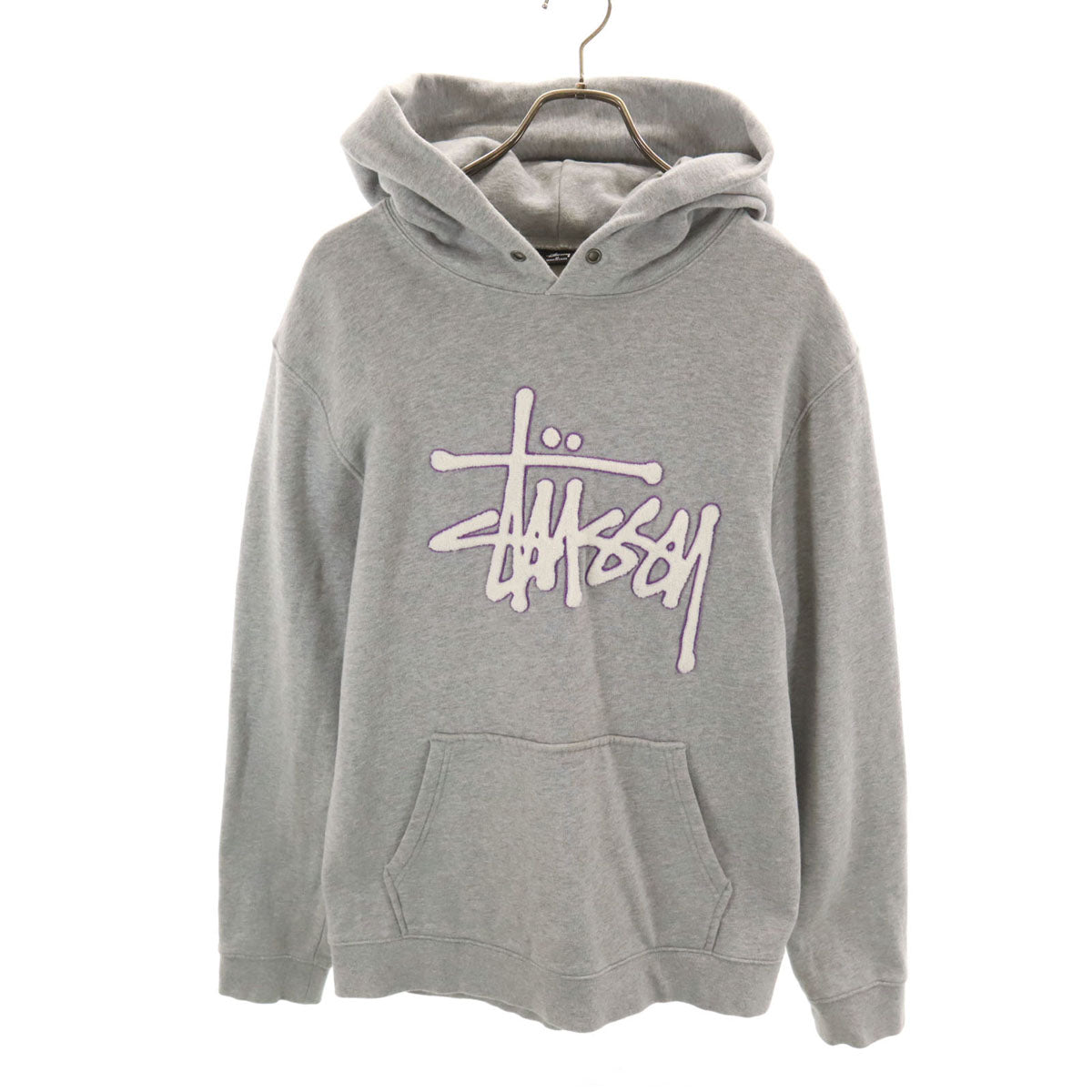 STUSSY ステューシー 長袖 スウェットパーカー M グレー 裏起毛 メンズ
