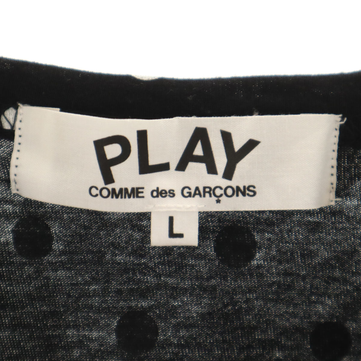 PLAY COMME des GARCONS プレイコムデギャルソン ドット柄 長袖 Tシャツ L ブラック ロンT レディース