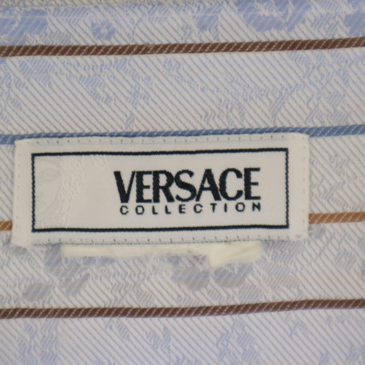 VERSACE COLLECTION ヴェルサーチコレクション ストライプ柄 長袖 シャツ 16-41 ライトブルー メンズ