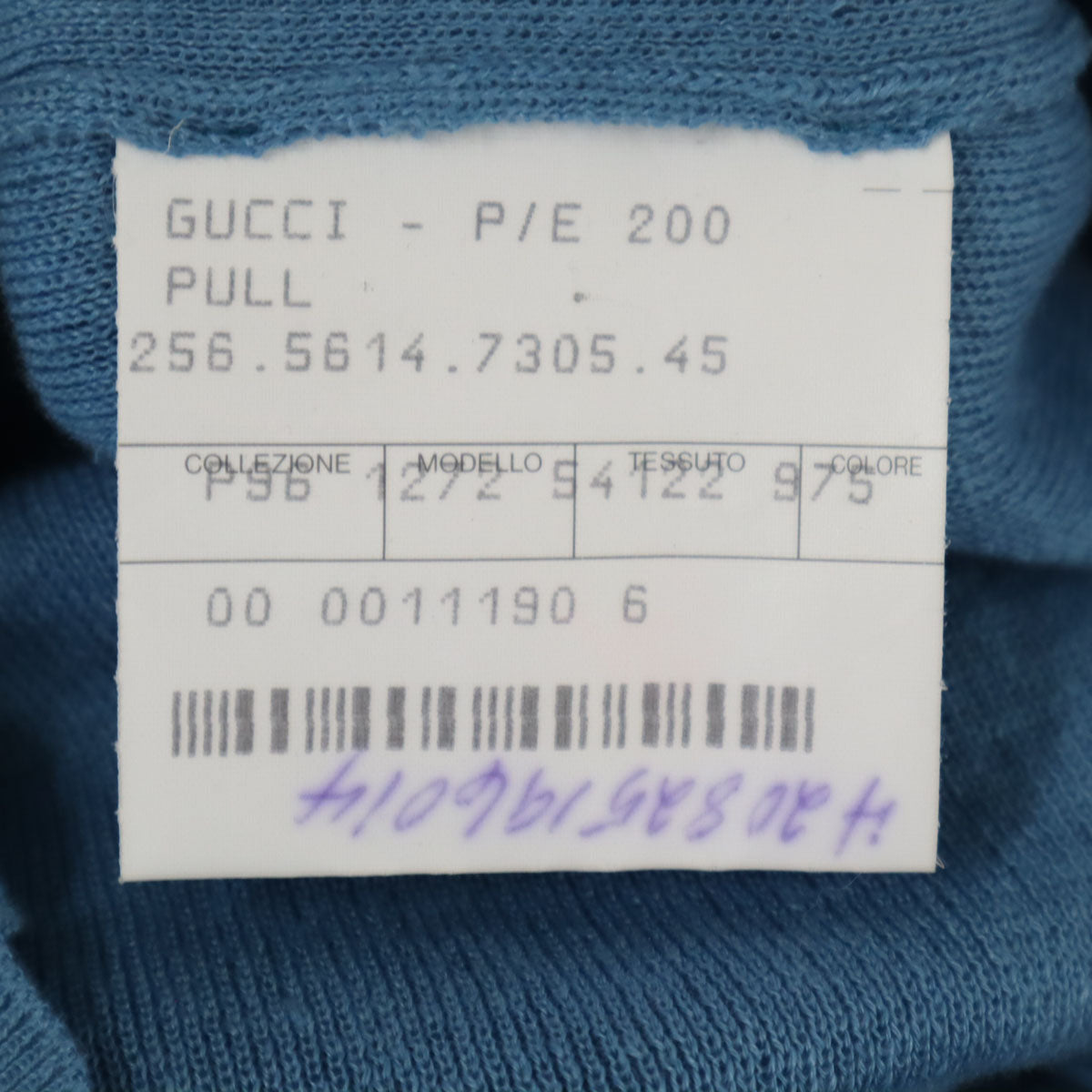 未使用 GUCCI グッチ イタリア製 リネン 長袖 ニット S ブルー レディース