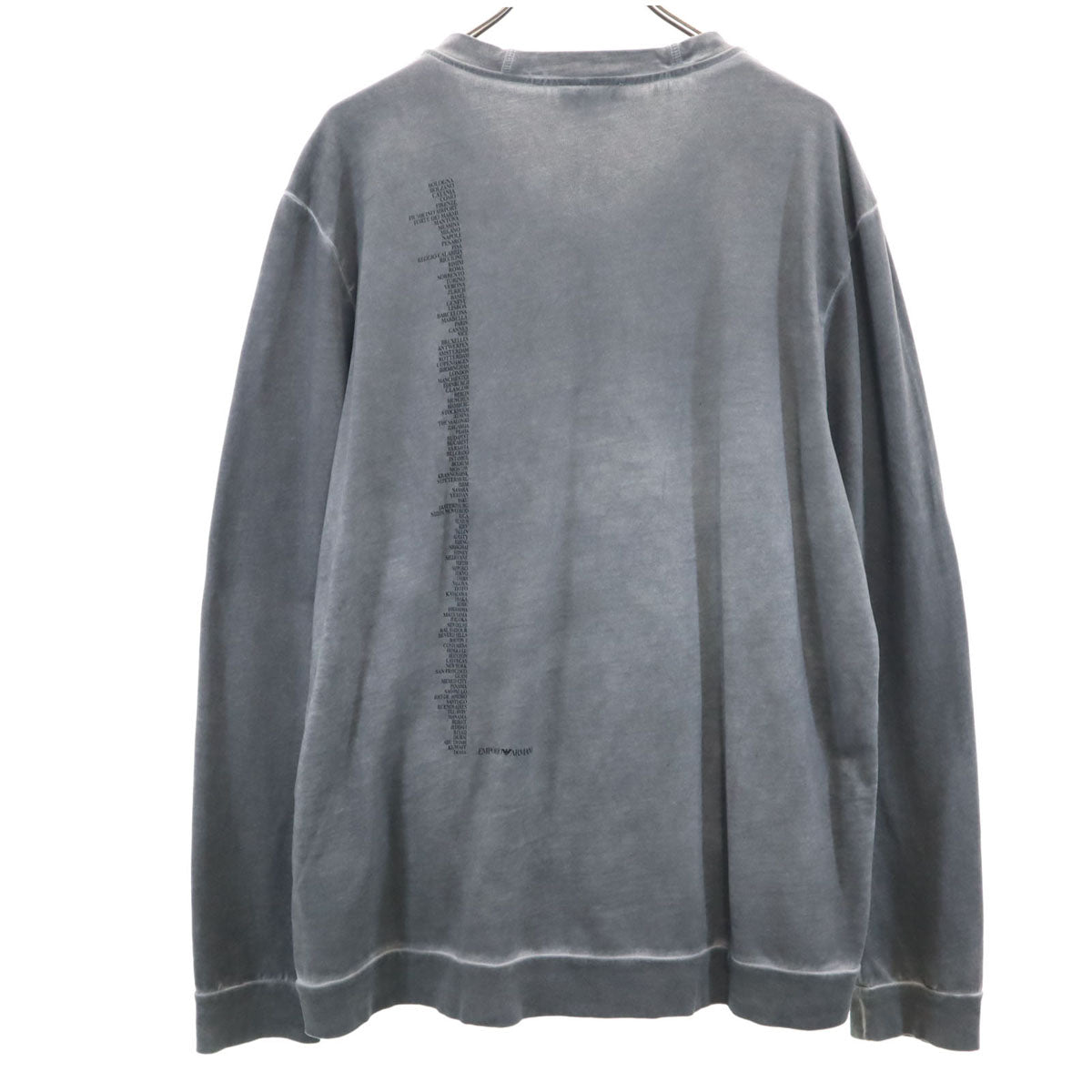 Emporio Armani エンポリオアルマーニ 長袖 顔料加工 カットソー XXL グレー ビッグサイズ メンズ