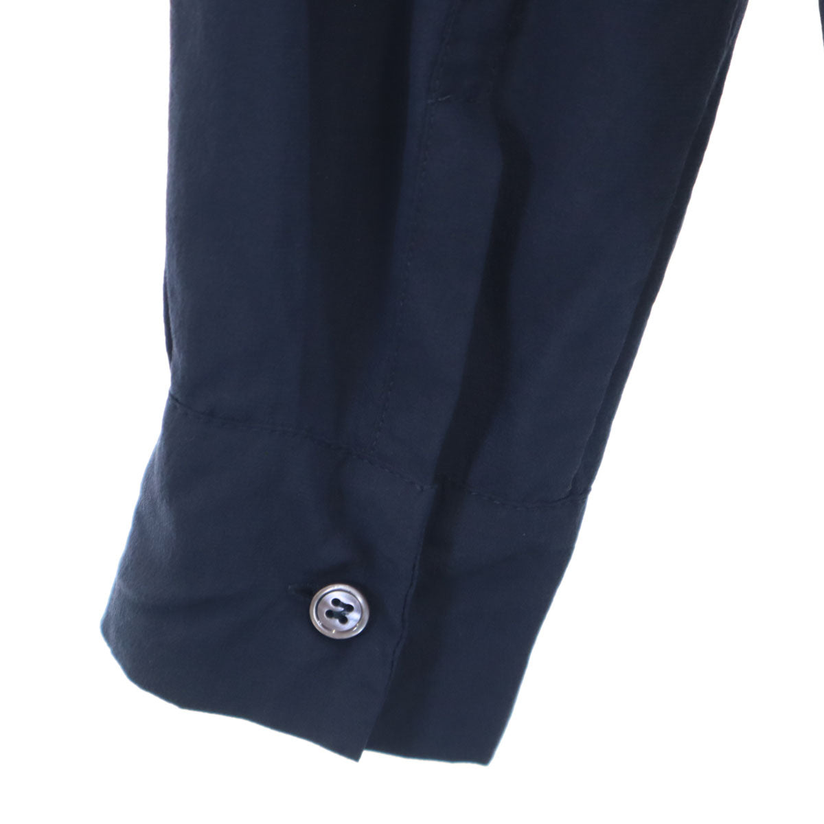 MARNI マルニ ポルトガル製 シルク 長袖 ブラウス 38 ネイビー シャツ レディース