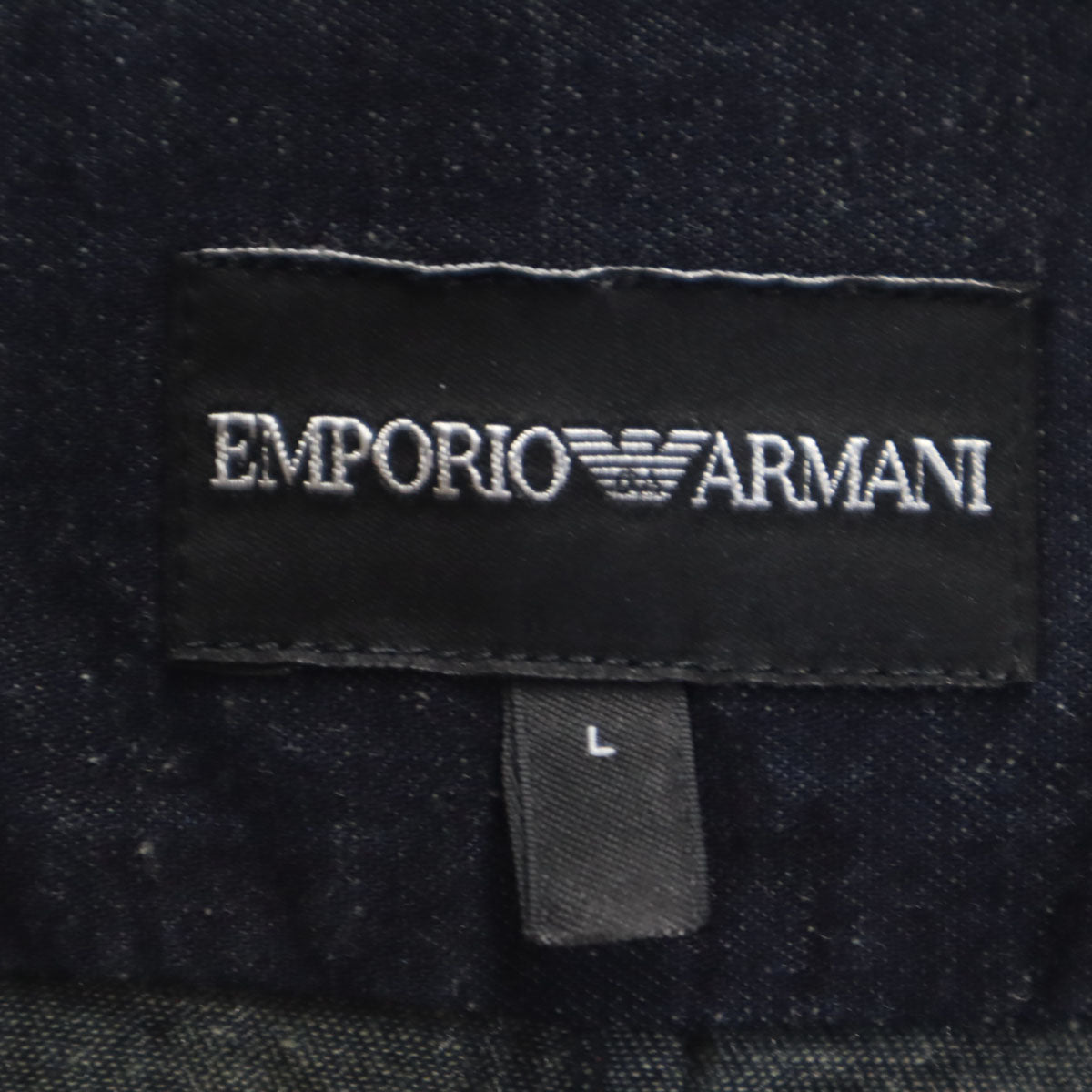 Emporio Armani エンポリオアルマーニ 長袖 シャンブレー 隠し ボタンダウンシャツ L インディゴ メンズ