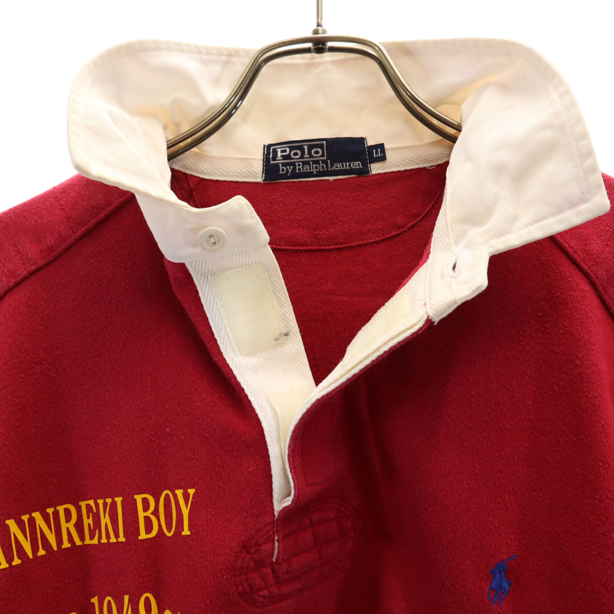 Polo by Ralph Lauren ポロバイラルフローレン 長袖 ラガー ポロシャツ LL レッド メンズ