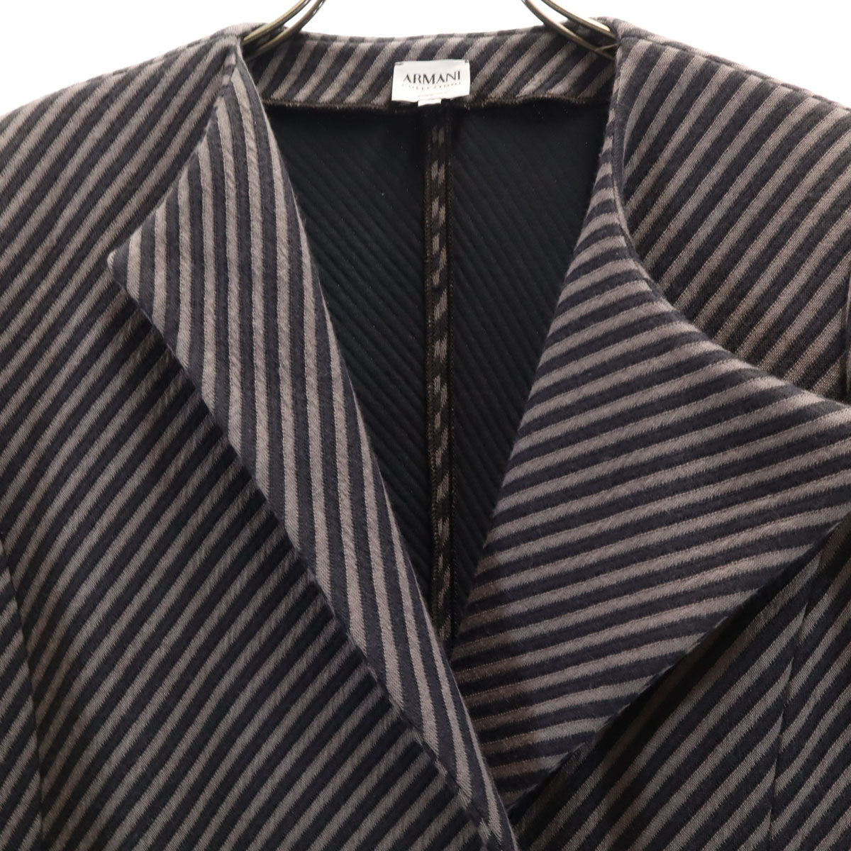 ARMANI COLLEZIONI アルマーニコレッツォーニ 斜ストライプ柄 ジャケット 42 グレー レディース