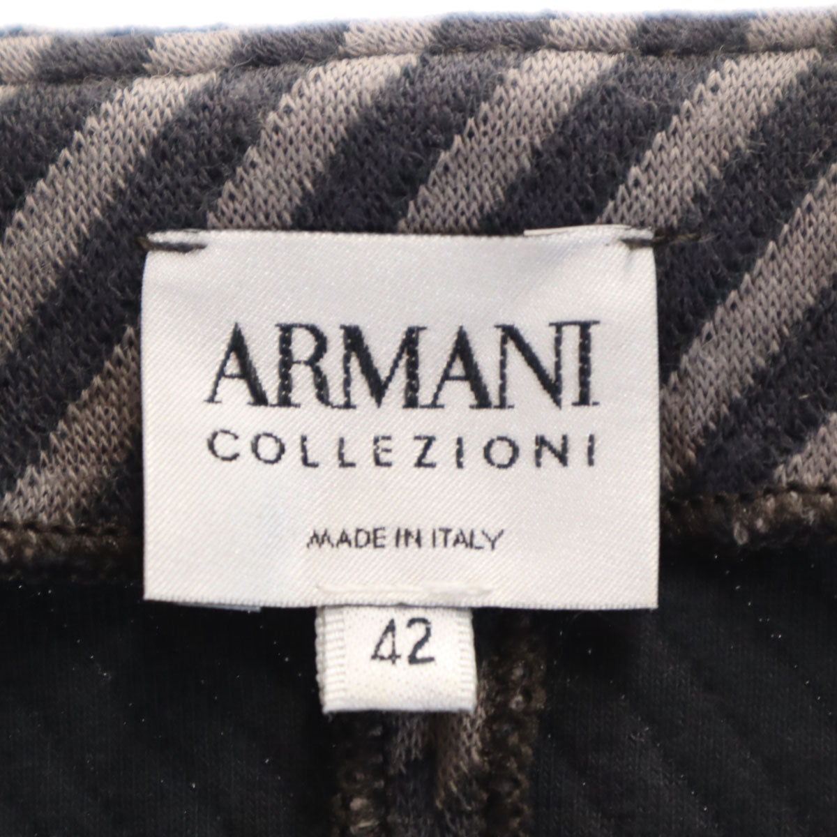 ARMANI COLLEZIONI アルマーニコレッツォーニ 斜ストライプ柄 ジャケット 42 グレー レディース