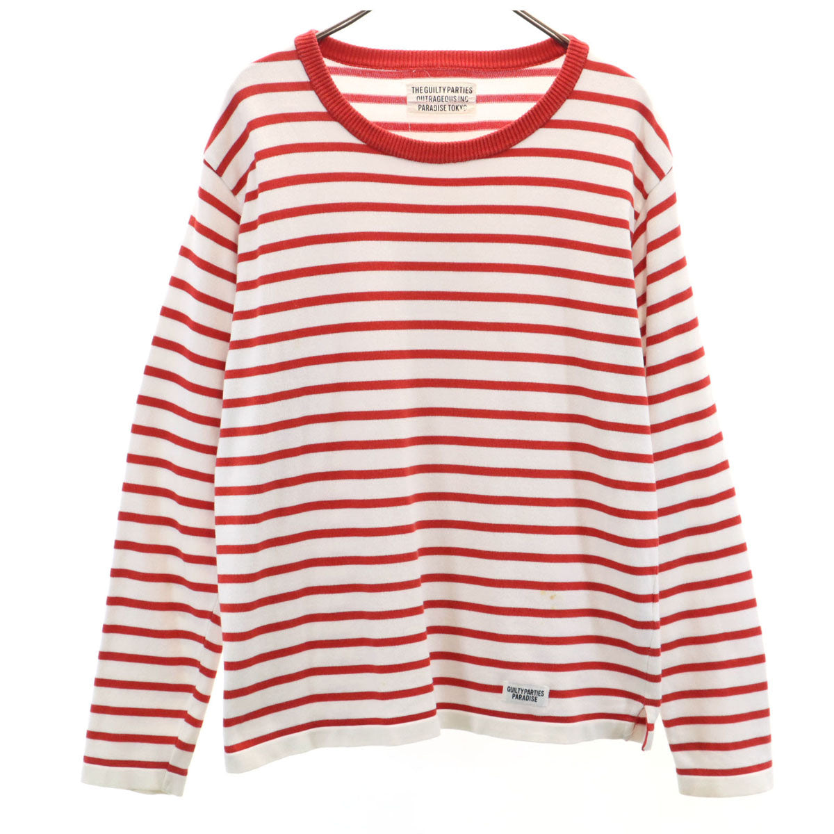 The Guilty Parties ギルティーパーティーズ 日本製 ボーダー柄 長袖 ニット M ホワイト ワコマリア メンズ