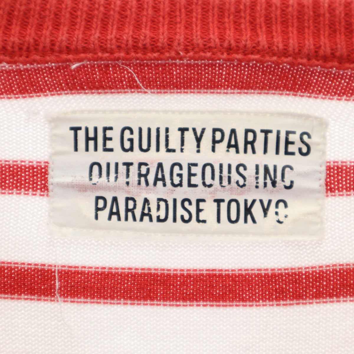 The Guilty Parties ギルティーパーティーズ 日本製 ボーダー柄 長袖 ニット M ホワイト ワコマリア メンズ