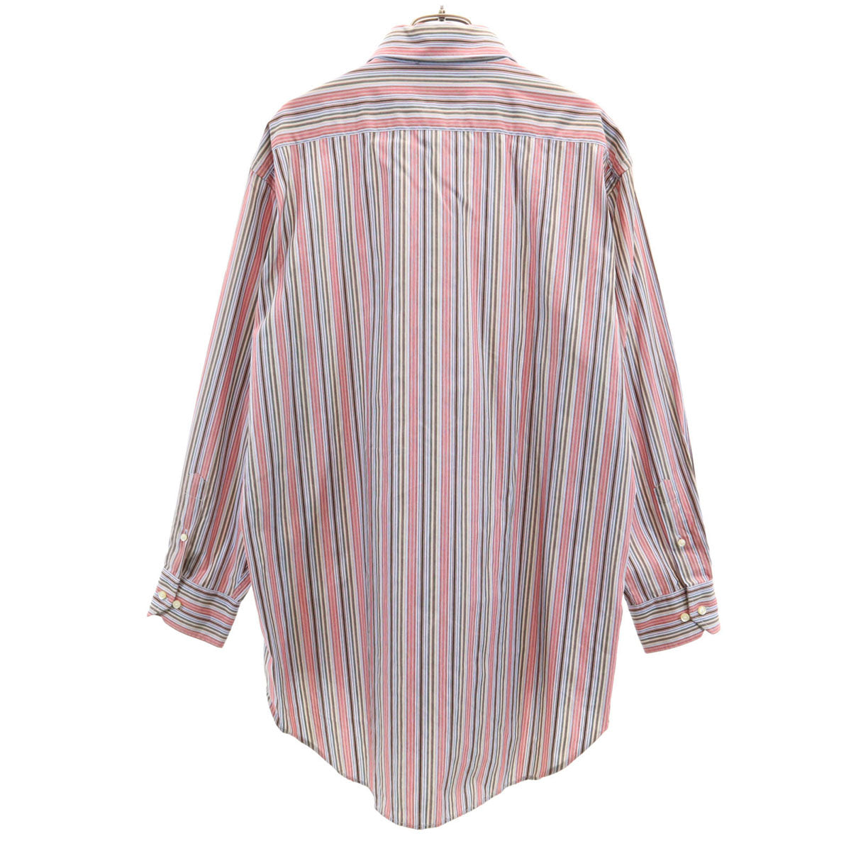 美品 ETRO エトロ イタリア製 ストライプ柄 長袖 ボタンダウンシャツ 43 マルチ メンズ