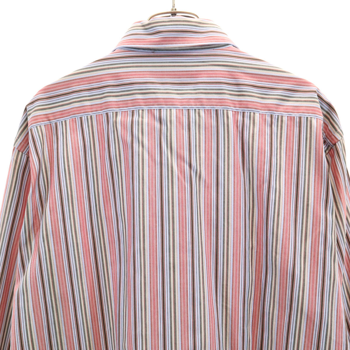 美品 ETRO エトロ イタリア製 ストライプ柄 長袖 ボタンダウンシャツ 43 マルチ メンズ