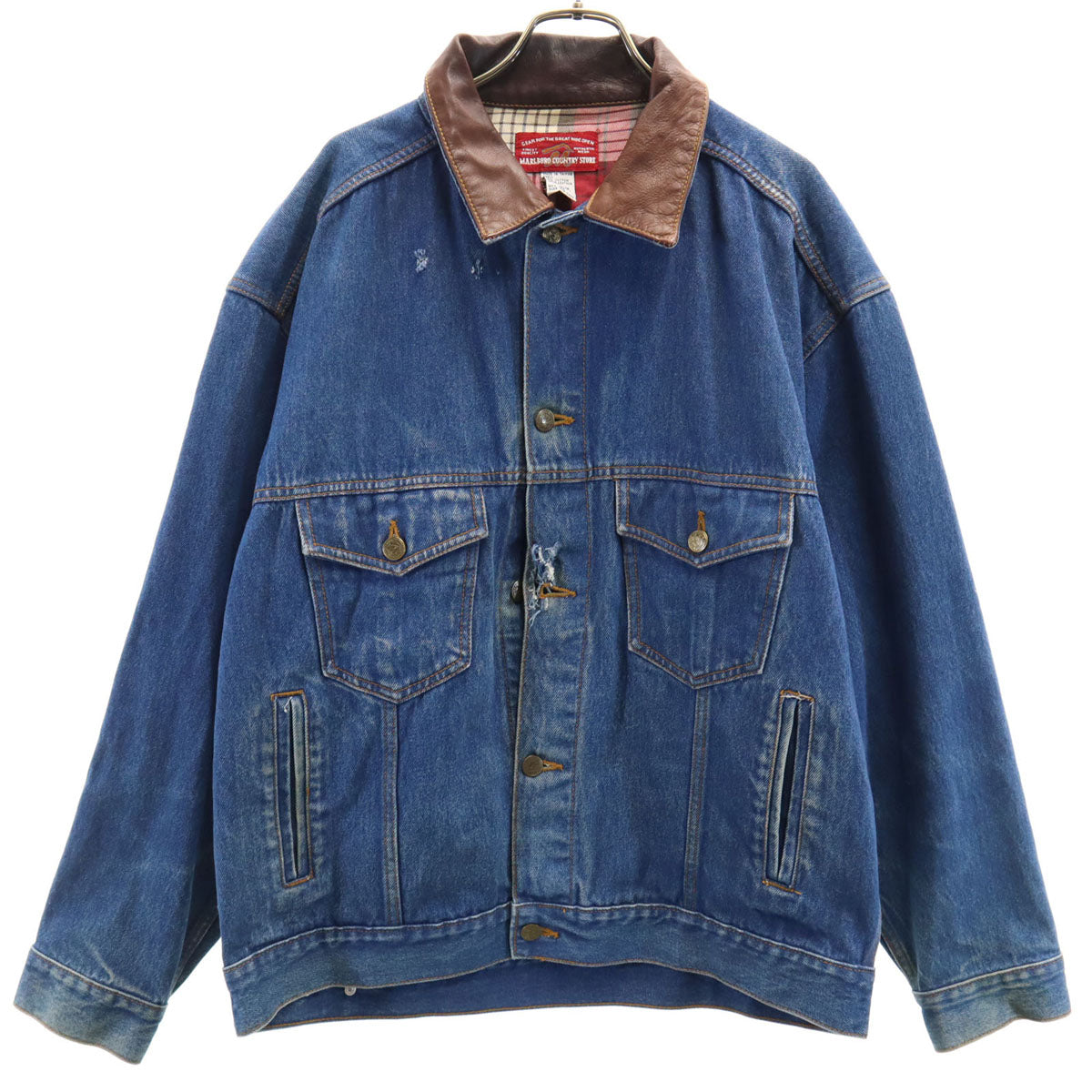 MARLBORO COUNTRY STORE マールボロ カントリーストア 90s オールド JOHN DEERE デニムジャケット L ウォッシュブルー ジージャン トラッカー メンズ