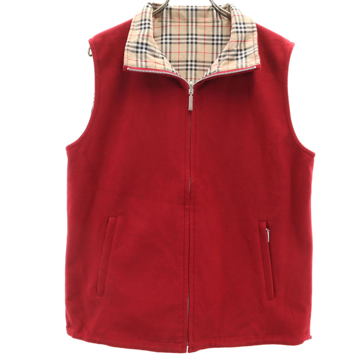 美品 BURBERRY GOLF バーバリーゴルフ ノバチェック リバーシブル ベスト L ベージュ メンズ