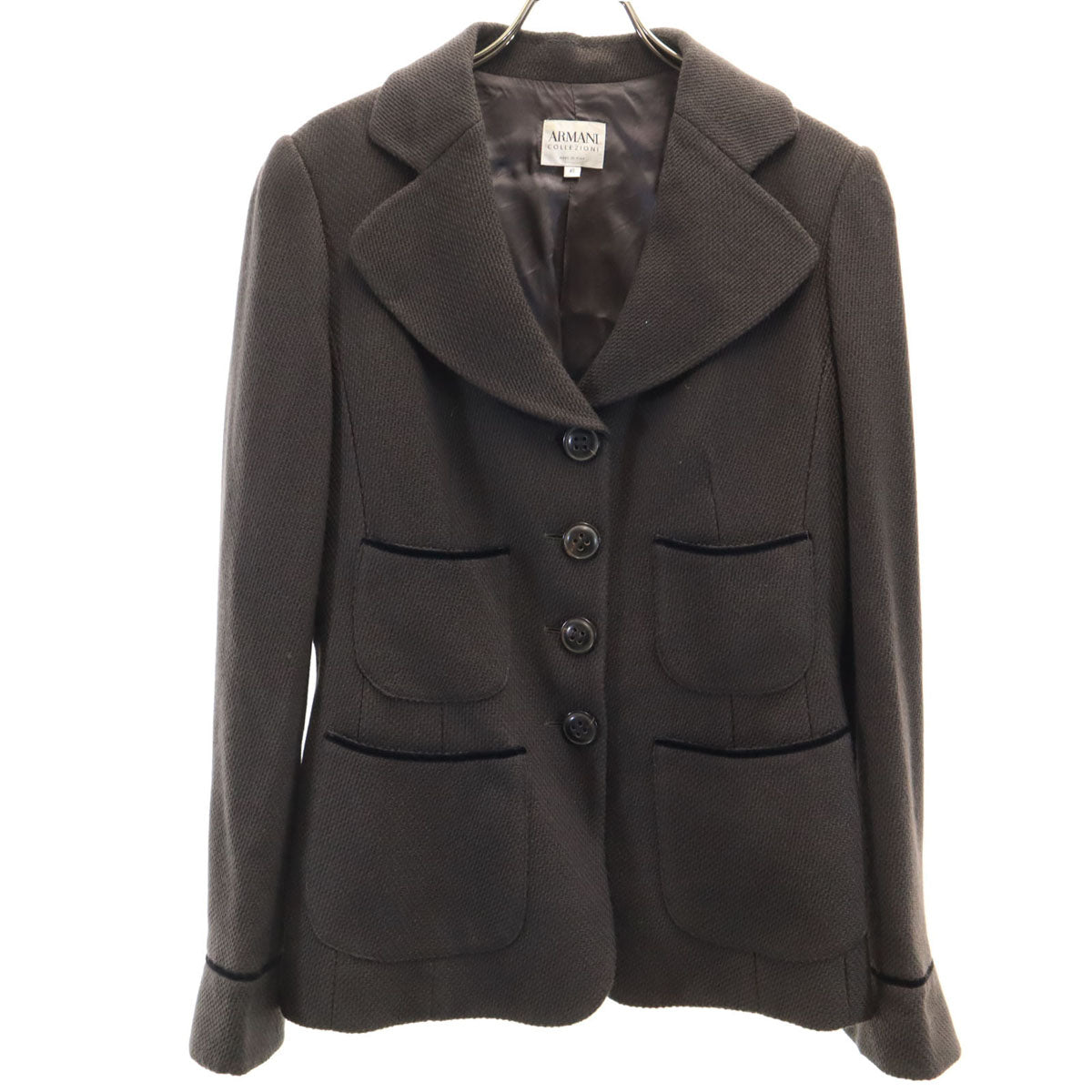 ARMANI COLLEZIONI アルマーニコレッツォーニ イタリア製 ウールジャケット 40 チャコール レディース