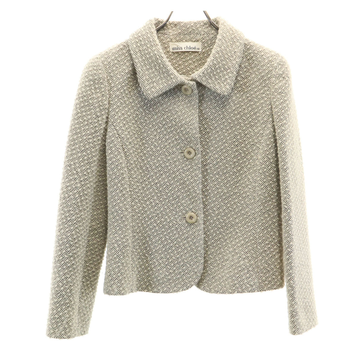 miss chloe ミスクロエ ファンシーツイード ジャケット 40 ベージュ レディース