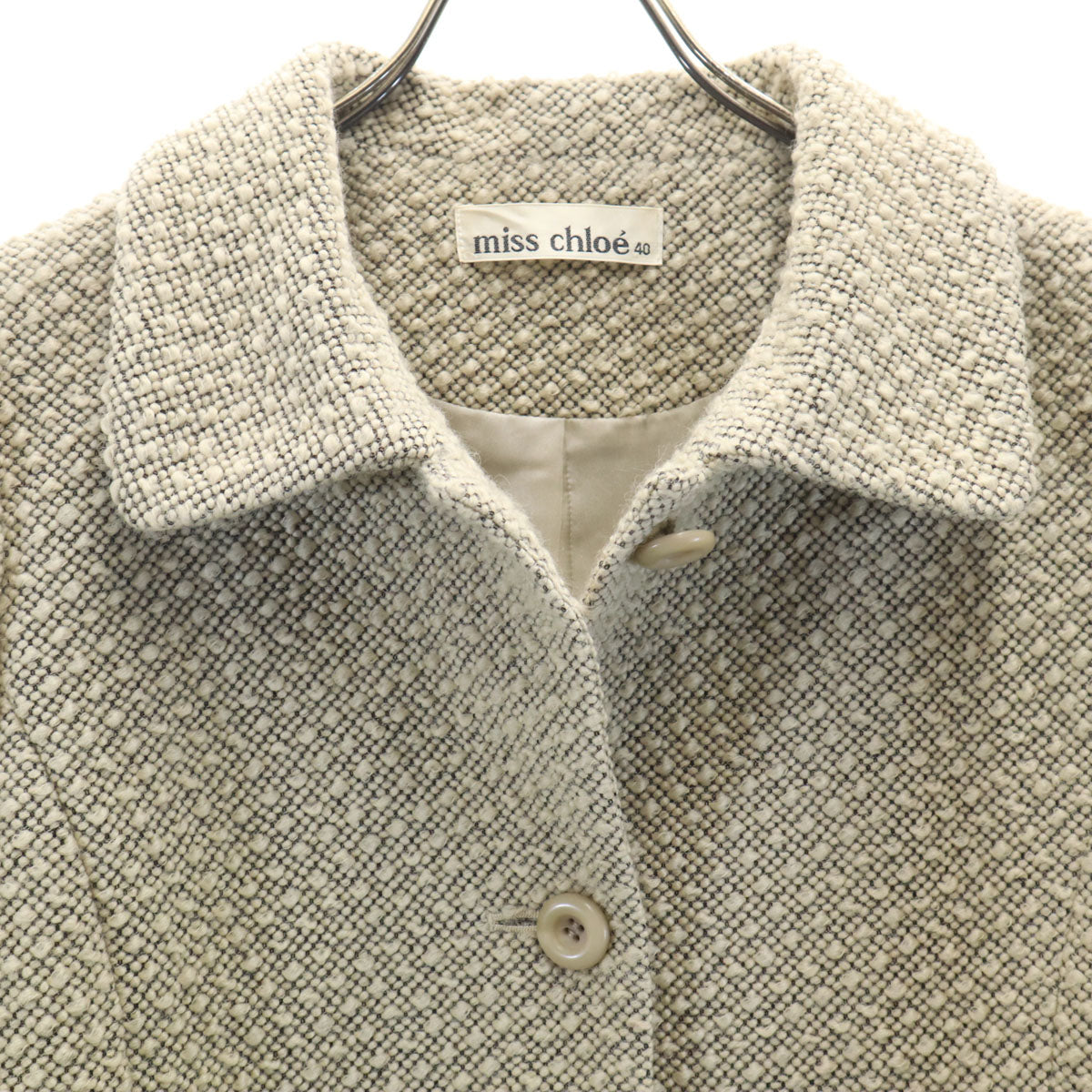 miss chloe ミスクロエ ファンシーツイード ジャケット 40 ベージュ レディース