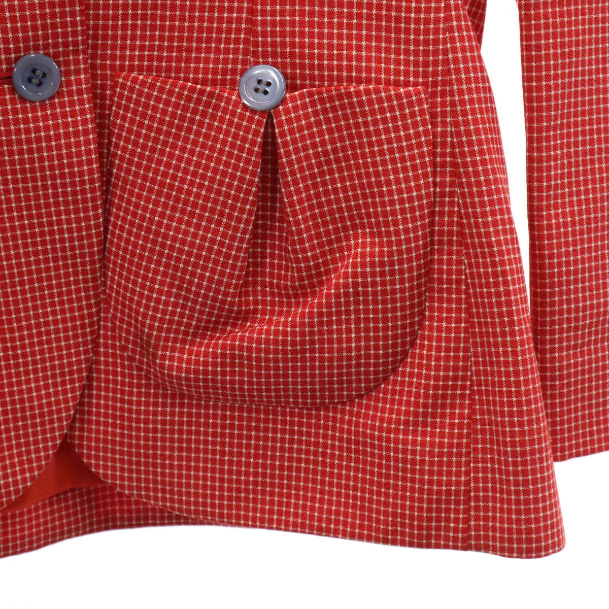 GIVENCHY ジバンシィ 90s オールド チェック柄 テーラードジャケット 38 レッド レディース